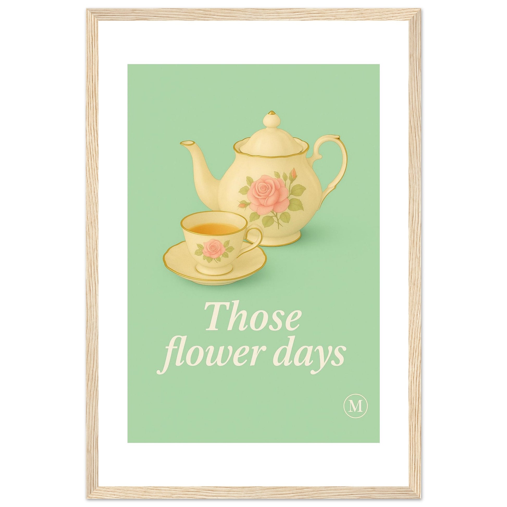 Green vintage framed poster