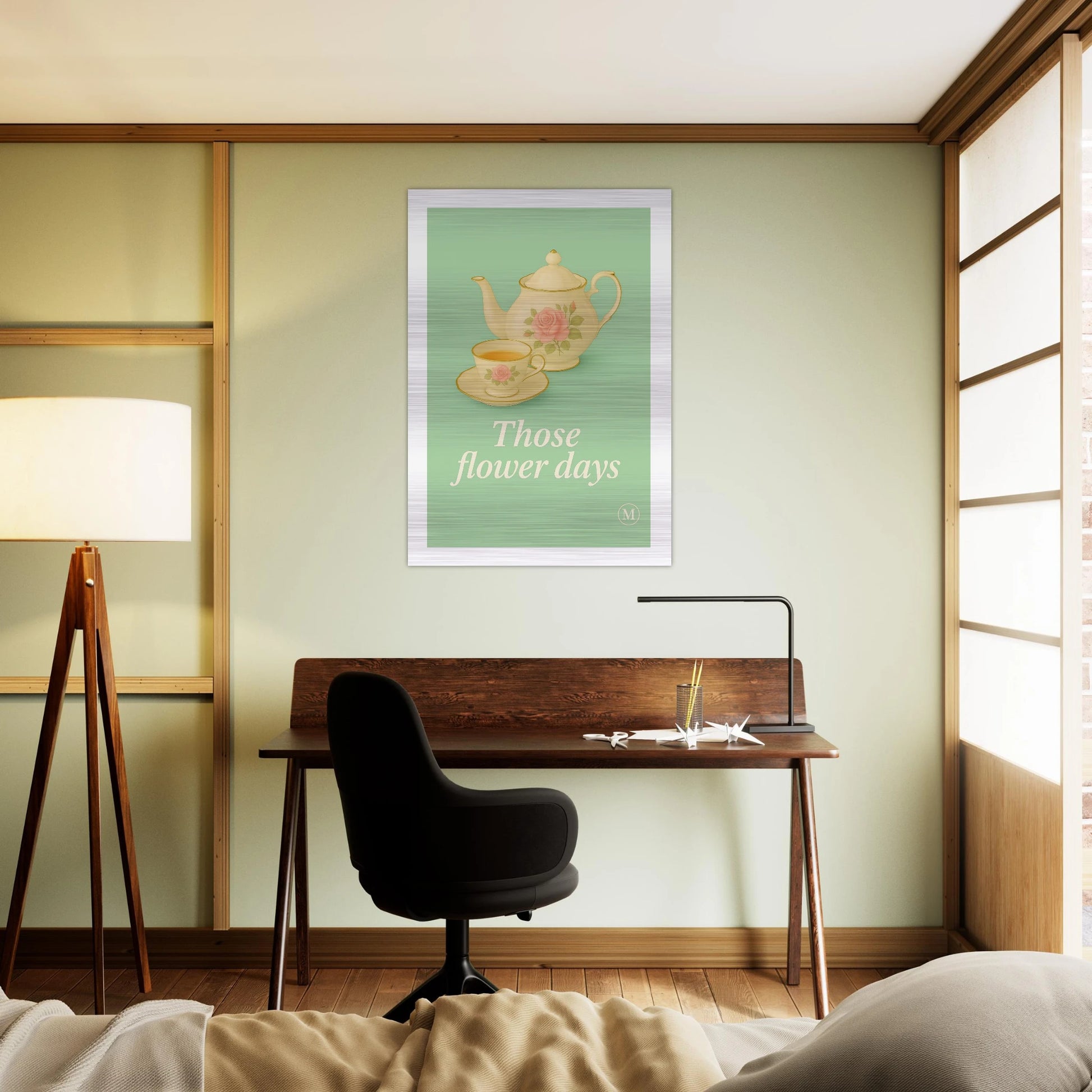Romantic vintage wall poster in study room 