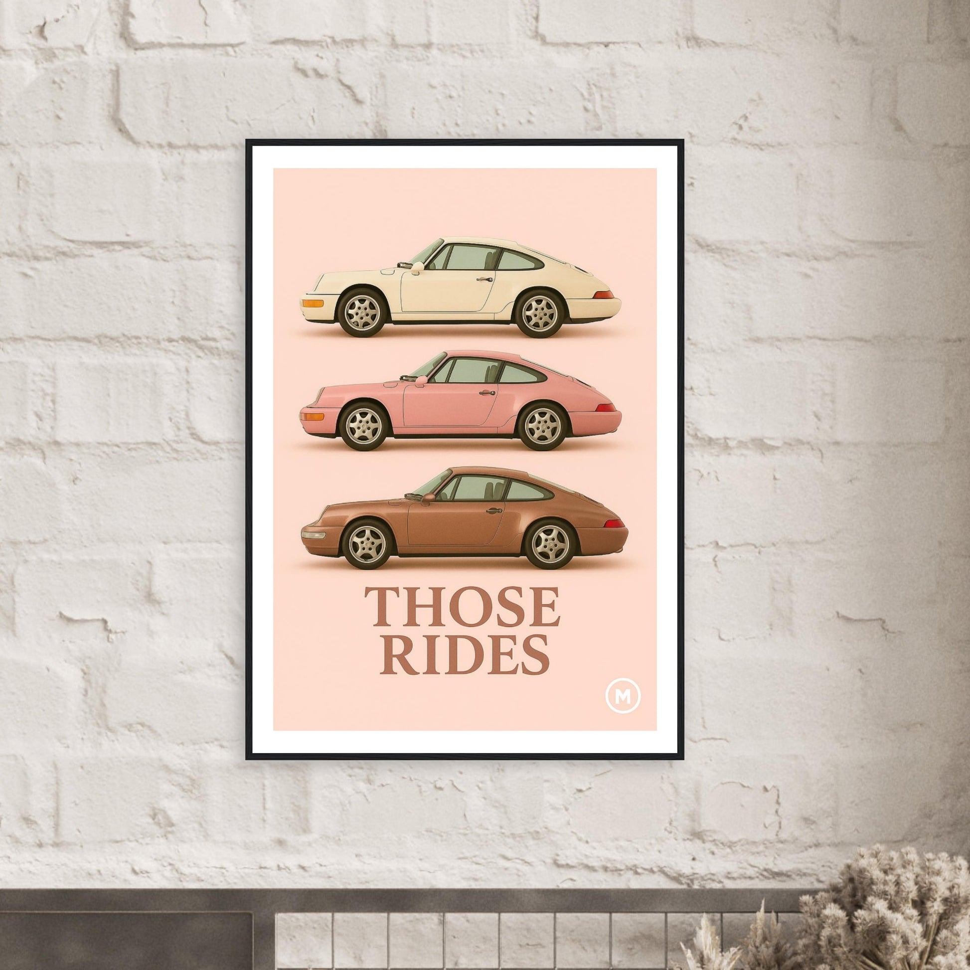 Framed Porsche sports cars poster
