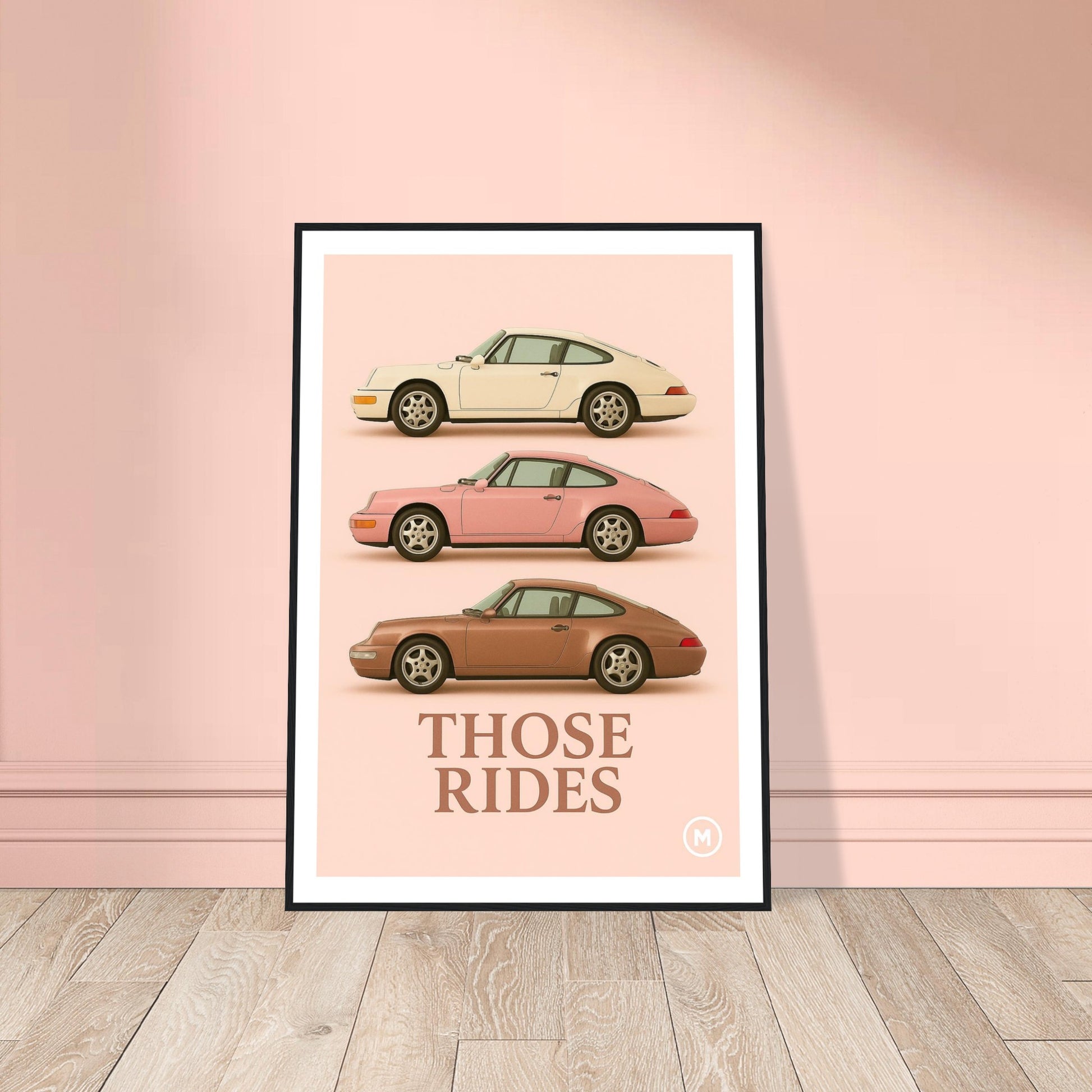 Framed Porsche sports cars poster