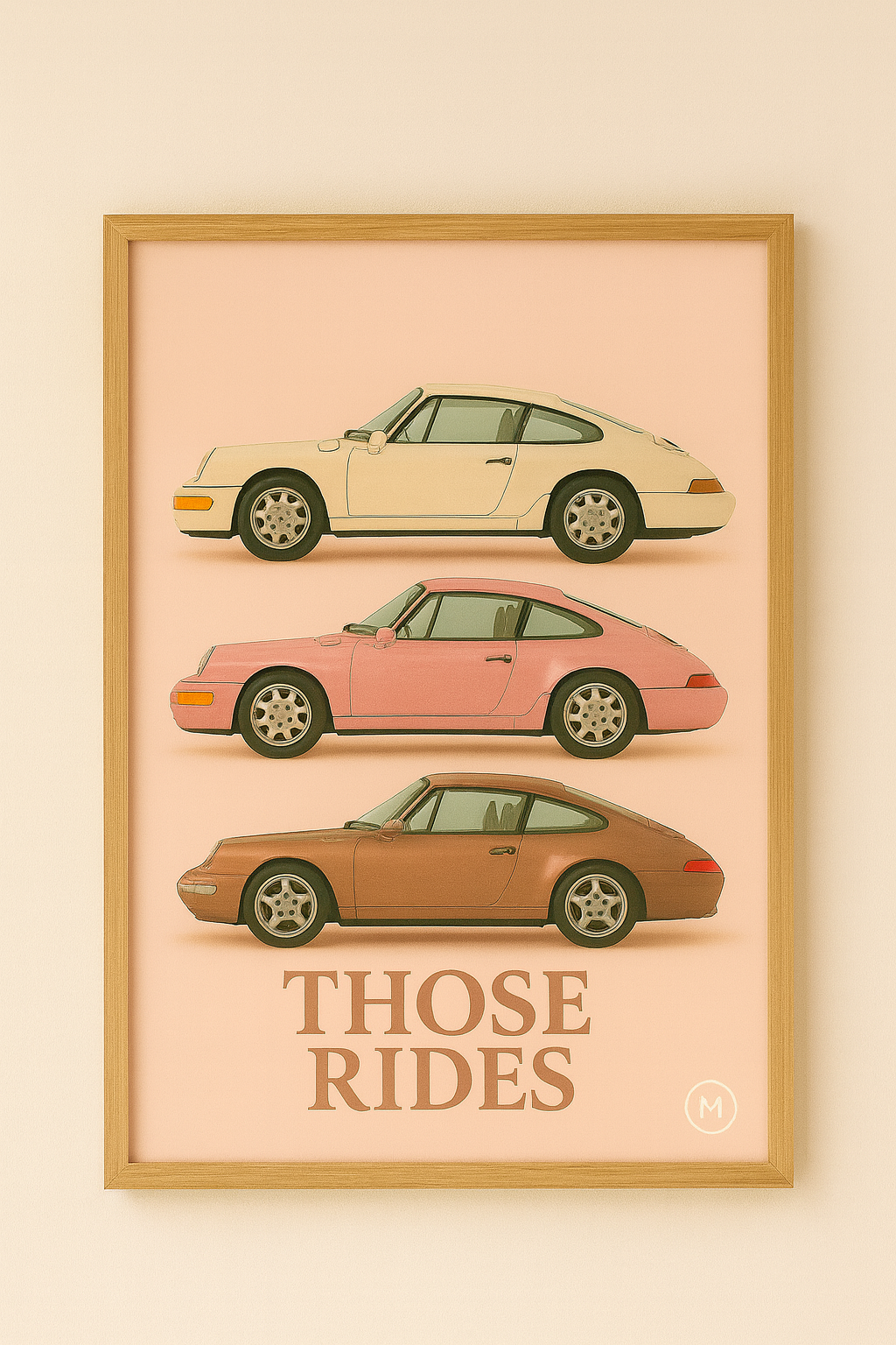 Vintage poster set with  classic Porsche cars – wall art by MATCH Prints 