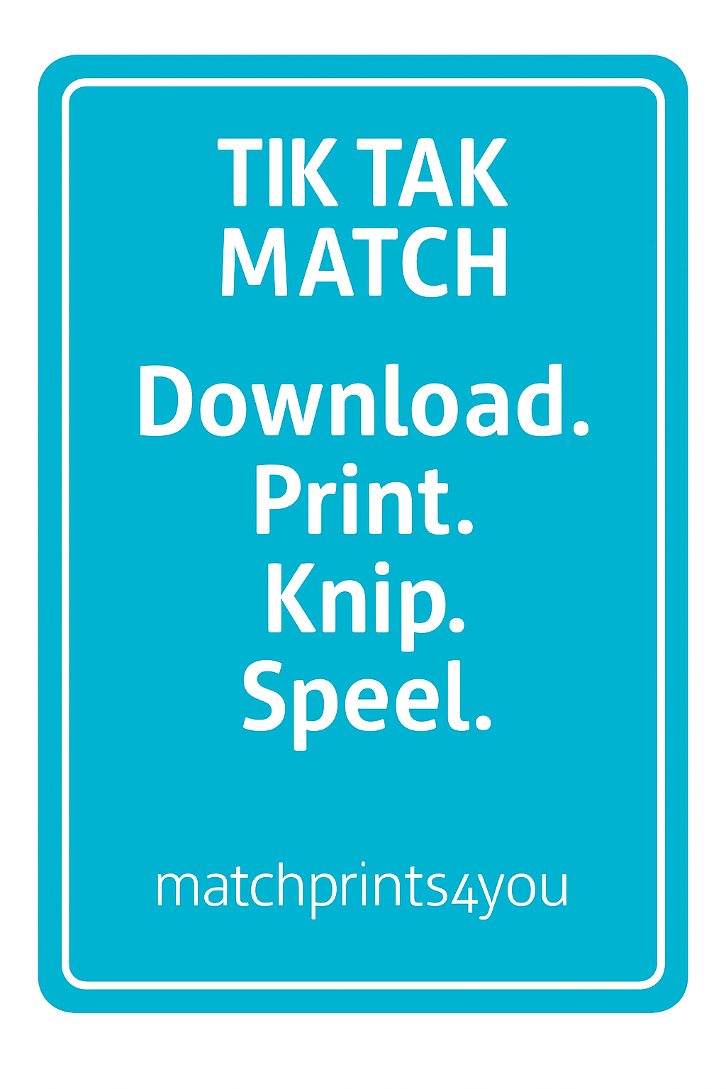 Tik Tak Match – Alfabet spel voor kinderen printbaar