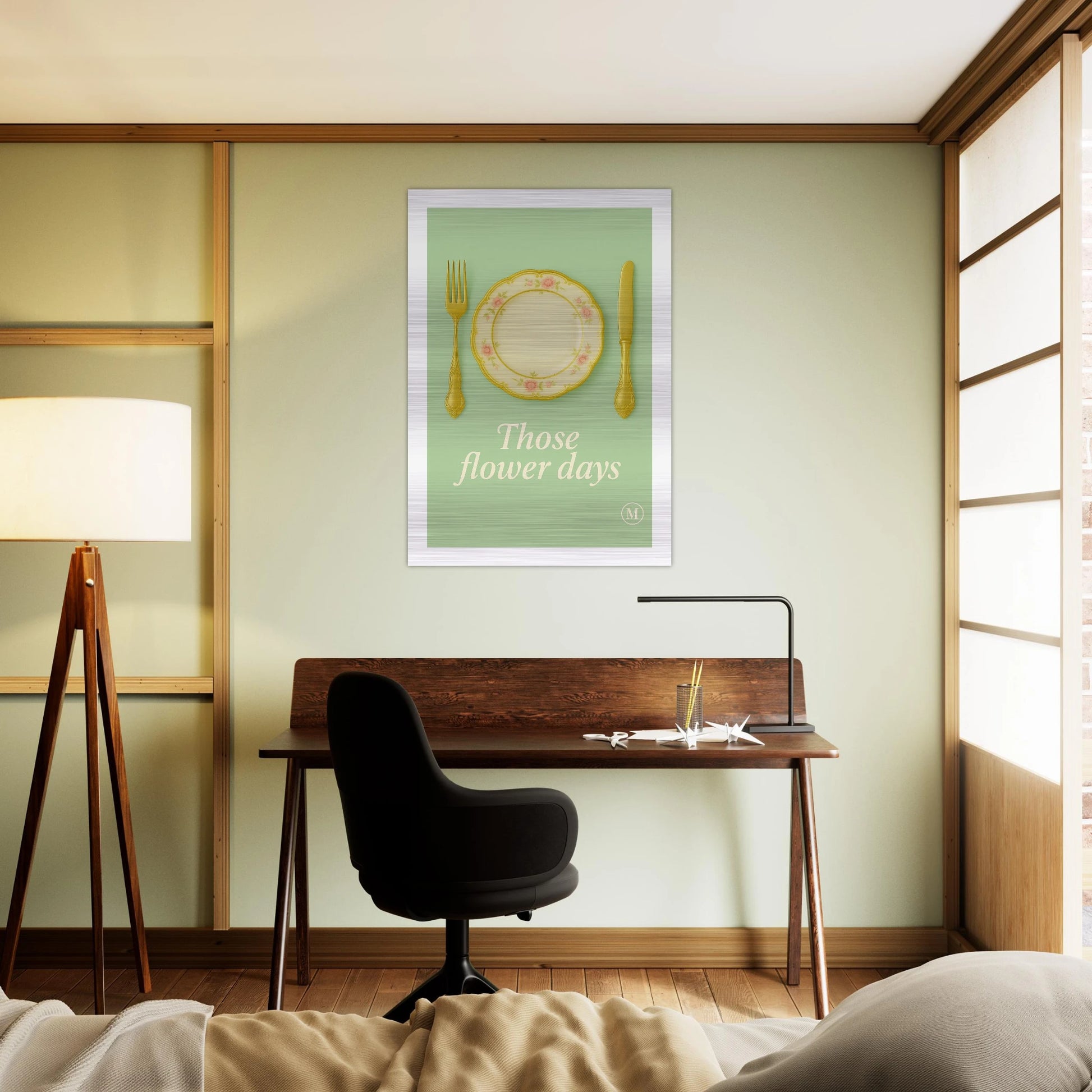 those flower days Vintage art poster in study room