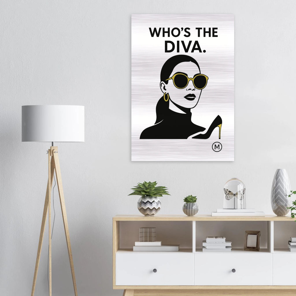 Elegant black lady aluminum wall art refined luxury metal 