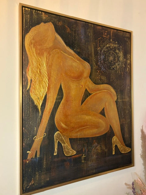 This striking artwork embodies freedom, passion and confidence painting gold