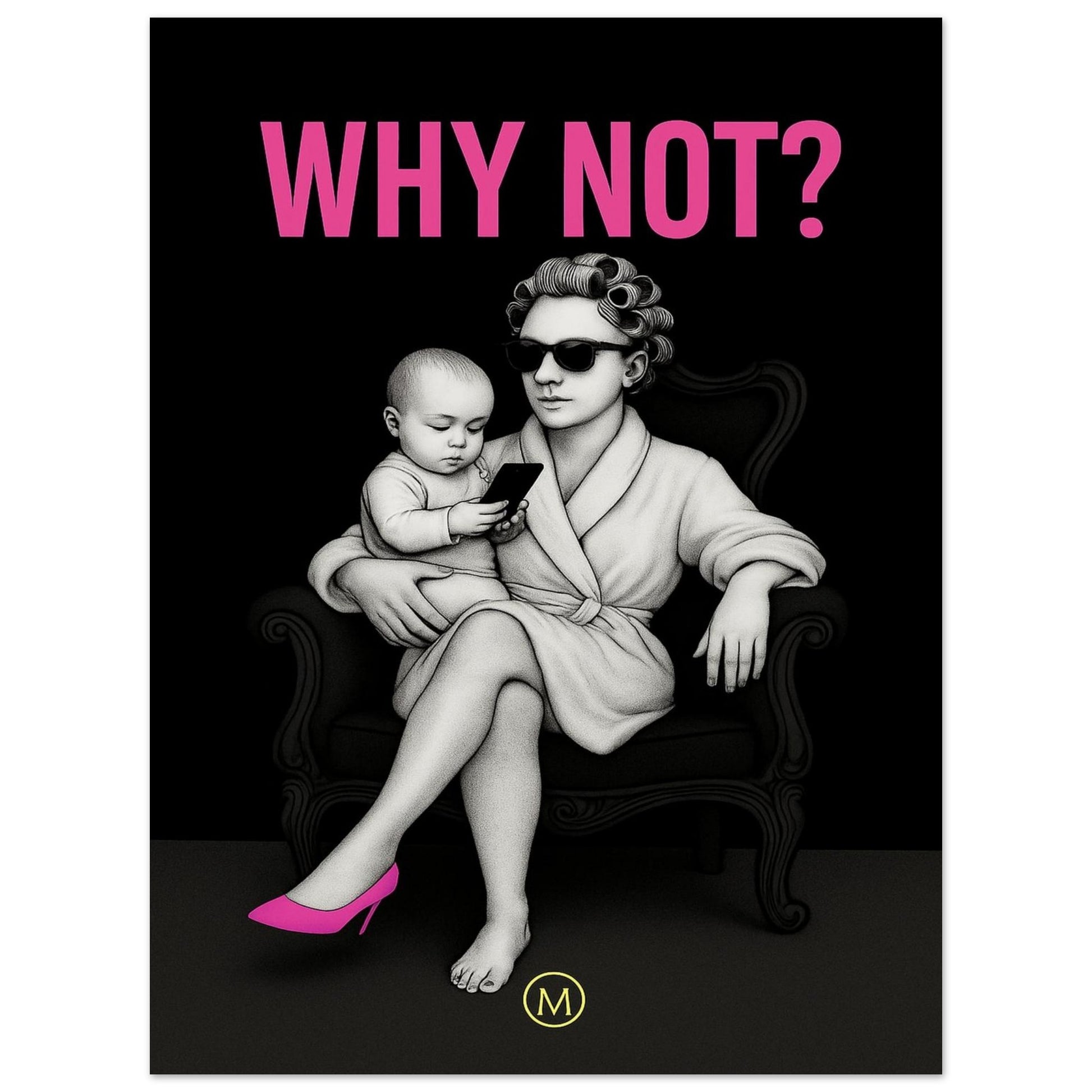 poster close up why not mom sitting with baby wall art