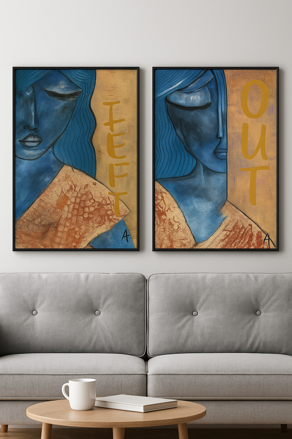 Canvas wall art print Out blue| Unique Little Pieces of My Original Art