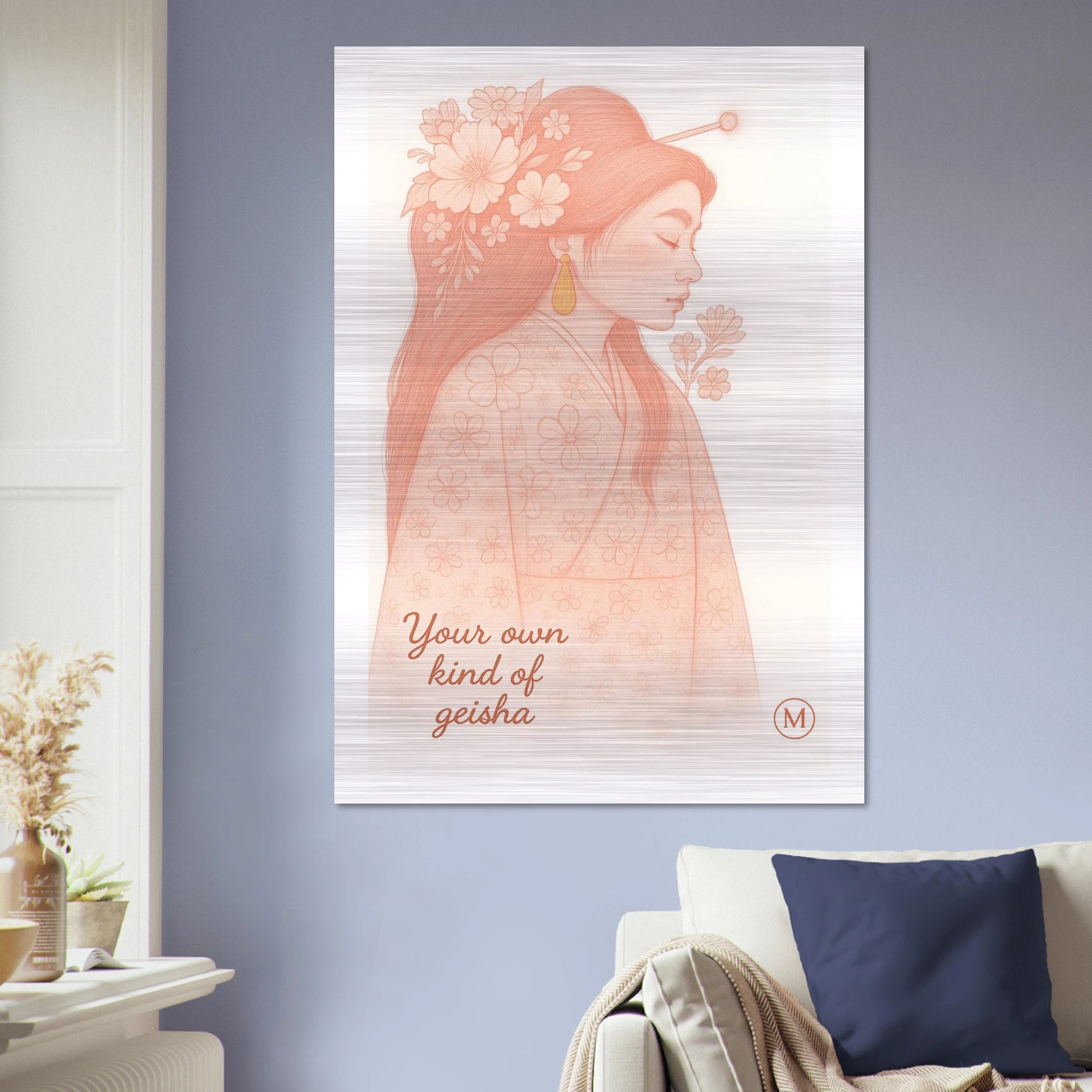 Your own kind of geisha pink framed by match wall art