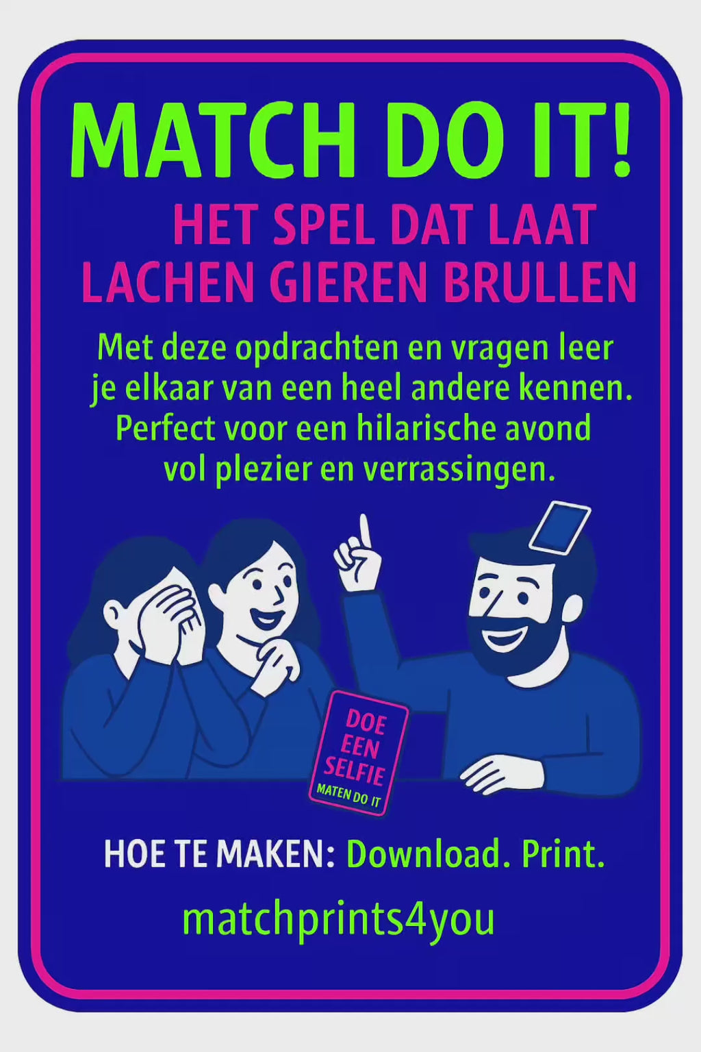 Introductie voor het spel MATCH DO IT! – lachen, gieren, brullen