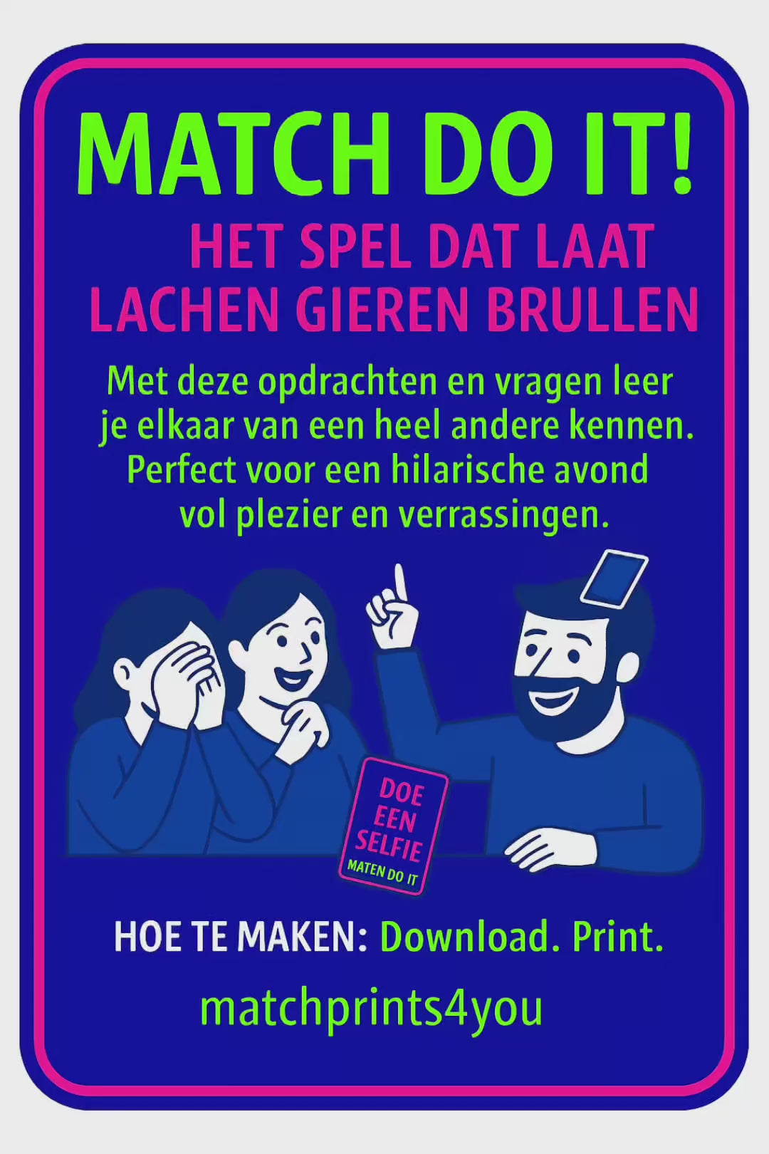 Introductie voor het spel MATCH DO IT! – lachen, gieren, brullen